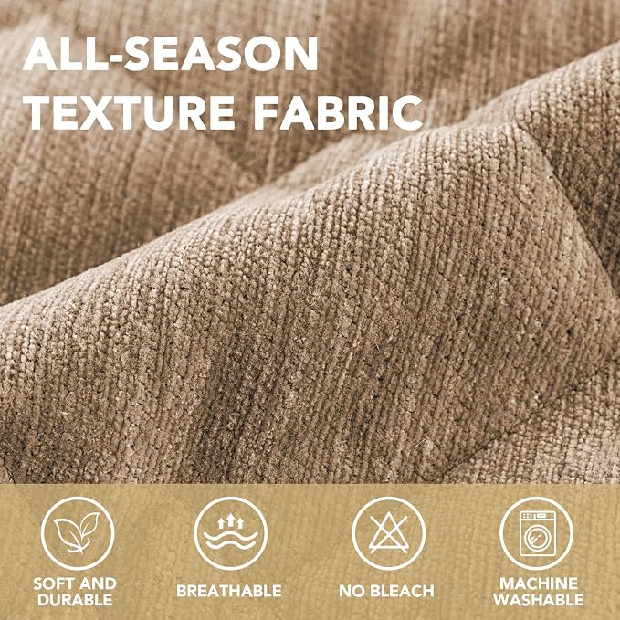 H.VERSAILTEX Chenille Couch Cover for Dogs Washable Soft Fuzzy Loveseat Covers Sectional Sofa Cover Thick Pet Couch Cover Protector Non-Slip Dog Bed Cover(Khaki, 28" x 67")