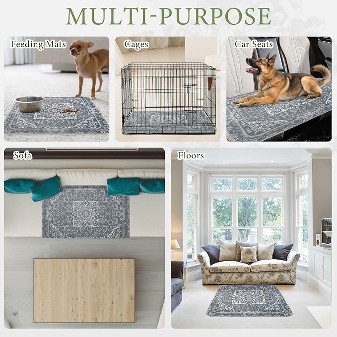 Homimp Washable Pee Pads for Dogs, 2 Pack Reusable Puppy Pads Waterproof, Absorbent and Leakproof Dog Pee Pads, Non Slip Puppy Training Pads, Pet Mat for Floor, Crate, Couch, Whelping,Grey, 18"x24"