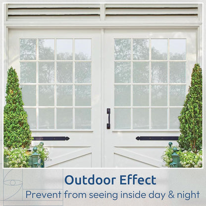 rabbitgoo Window Privacy Film, Non-Adhesive Frosted Glass Window Film for Bathroom, Static Cling Heat Blocking Stickers for Home Indoor Opaque Frosting Coverings House Tint, Matte White 17.5" x 118.1"