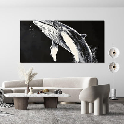 AIXMGSJS Canvas Wall Art Decor Large Black and White Wall Art Prints Minimalist Wall Art for Living Room Large Modern Canvas Art Wall Decor Whales Artwork for Walls Home Office Decor 29" X 58"