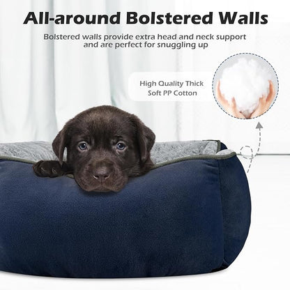 Large Dog Bed Rectangle Washable Orthopedic Soft Calming Sleeping Durable Pet Cuddler with Anti-Slip Bottom