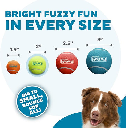 Outward Hound Squeaker Ballz 8-Pack Tennis Ball Dog Toys with Squeaker, Interactive Fetch Play for Pets Under 25 lbs, Training Balls for Indoor & Outdoor Exercise, Small, 2-inch