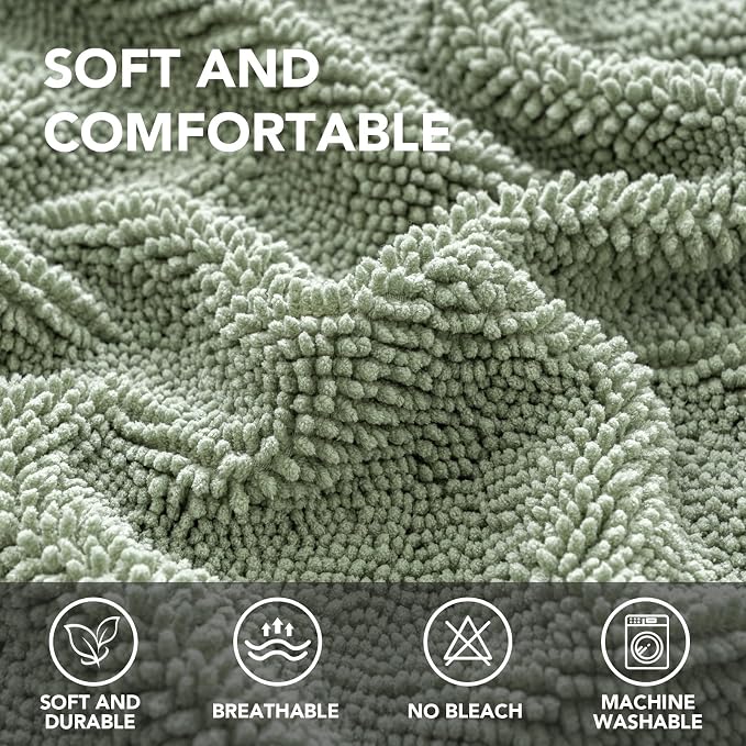 H.VERSAILTEX Non Slip Pet Couch Cover Chenille Dog Bed Protector Thick Soft Sofa Slipcover Pet Friendly Washable Couch Cushion Covers for Pets (30" x 70", Sea Foam)