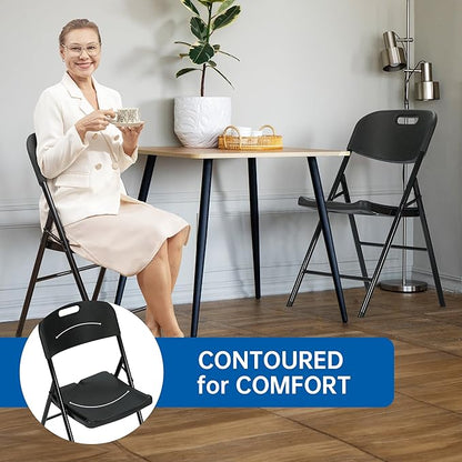 90 Pack Thicker 800 LBS Black Folding Chairs, Commercial Grade Folding Chair, Foldable Chairs for Events