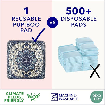 PUPIBOO Washable Pee Pads for Dogs and Cats - Super Absorbent Reusable Puppy Training Pads - 100% Waterproof, Leak-Proof & Non-Slip Whelping Pads for Pet Housebreaking
