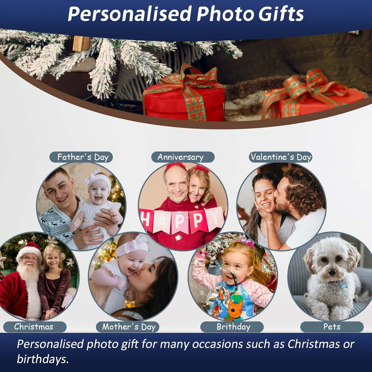 AIRUIXIO Custom Canvas Prints with Frame | Personalized Photo Canvas for Christmas Gifts | Ideal Family & Pet Wall Art Decor | Custom Canvas Wall Art 8x12Inch