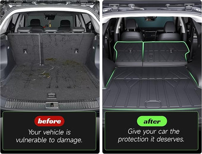 Cargo Trunk Mat with Backrest Mats for Kia Telluride 2020-2025(7/8 Seat),All Weather Protection TPE Heavy Duty Cargo Liner Telluride Accessories,Black