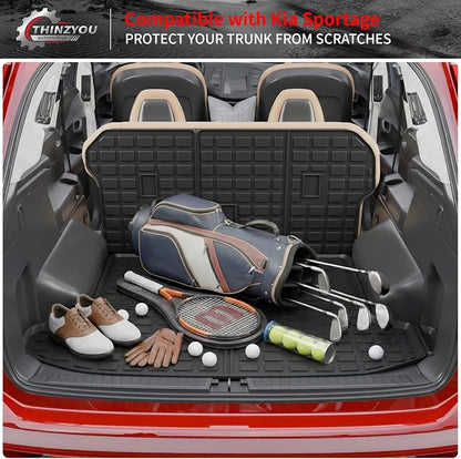 Cargo Mat Compatible with 2023 2024 2025 2026 KIA Sportage Cargo Liner Trunk Liner TPE Back Seat Cover Protector 2025 Sportage Accessories Non-Plug-in Hybrid (Trunk Mat+Backrest Mats)