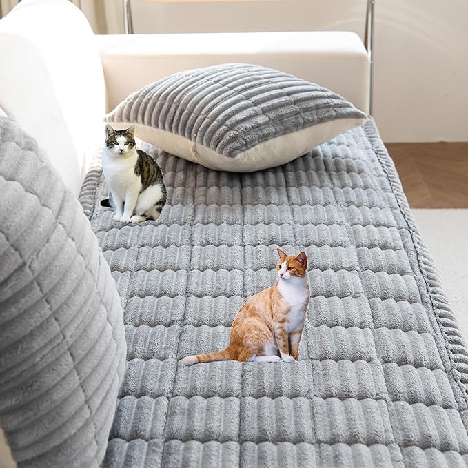 Mivnue Pet Couch Cover, Couch Covers for Dogs, Washable Dog Sofa Covers Couch Protector, Fuzzy Non Slip Couch Slipcover Pet Friendly