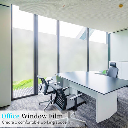 Niviy Frosted Glass Window Privacy Film 35.4 inch x 157 inch Window Frosting Film Static Cling UV Sun Blocking Bathroom Door Decorative Contact Paper for Windows