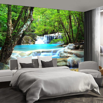 Forest Landscape Wall murals Woodland Tree Peel and Stick Wallpaper for Bedroom Living Room - 85"x118"
