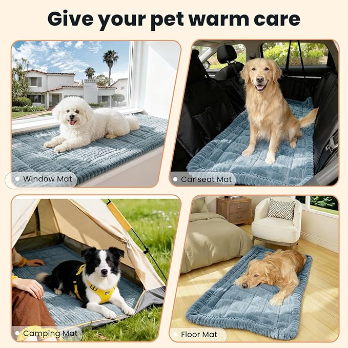 Couch Cover for Dogs Washable, Non-Slip Pet Couch Covers for Sofa, Fuzzy Dog Couch Cover Blanket, Thick, Soft, Plush Couch Cushion Covers for Sofa Protector (Blue Gray, 27.6" x 27.6"/70 x 70cm)