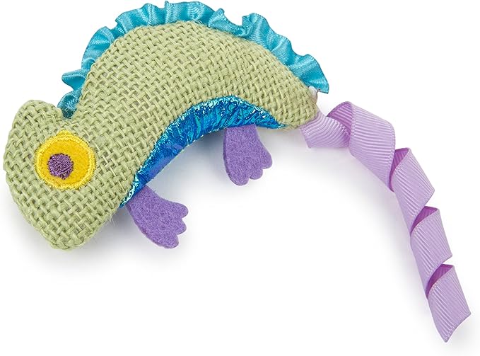 Petlinks HappyNip Crinkle Chameleon Cat Toy, Contains Silvervine & Catnip - Green, One Size