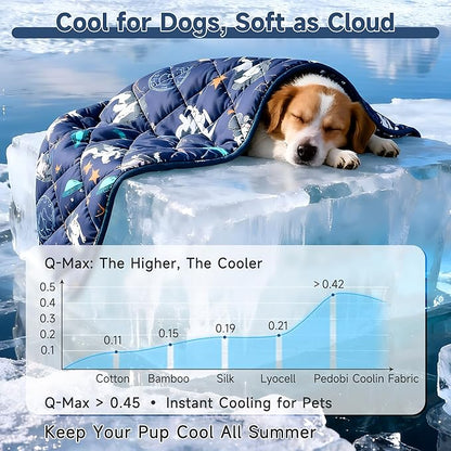 Premium Cooling Mat for Large Dogs - Washable Dog Cooling Throw Blanket，Durable Pet Mat for Cat, Soft Summer Blanket for Hot Weather, 40''x60''