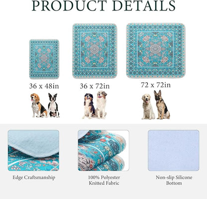 Homimp Washable Pee Pads for Dogs, 2 Pack Reusable Puppy Pads Waterproof, Absorbent and Leakproof Dog Pee Pads, Non Slip Puppy Training Pads, Pet Mat for Floor,Crate,Couch,Whelping,Blue, 36"x48"