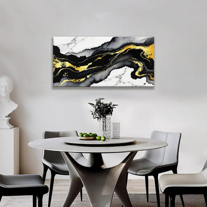 Black And Gold Abstract Wall Art Small Size Home Wall Decoration Modern Minimalist Abstract Wall Decor Canvas Art Wall Decor Marble Texture Painting Pictures For Bedroom Office Artwork 20"X40"