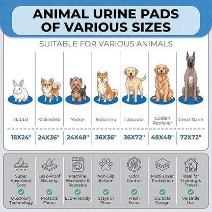 4PACK Washable Guinea Pig Pee Pads,Absorbent Reusable Guinea Pig Cage Liners,Waterproof,Leak-Proof & Non-Slip Potty Pads for Small Animals Rabbit Hamster Rat.(Green Floral,24"x48")