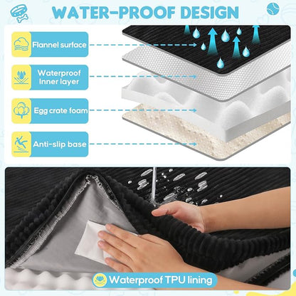 Loiion Dog Car Bed, Non-Slip Backseat Extender Pet Mat 50"x24.6"x4" | Removable, Washable Dog Bed With Waterproof Liner Protects Car Seats, Anti-Slip Travel Bed For Dogs