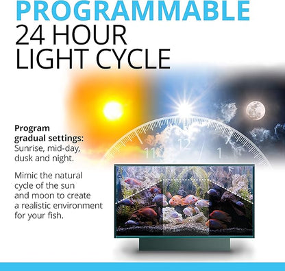 Fluval Aquasky 2.0 Bluetooth LED Aquarium Light – 18W, 24–36" | RGB + 6500K White | App Controlled with Weather & 24-Hour Light Cycle | IP67 Waterproof | Wide 120 Degree Light Spread