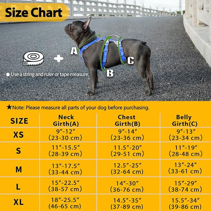 Escape Proof Harness - No Slip Dog Harness, Fully Reflective with Handle, Breathable, Durable, Adjustable Vest for Medium Dogs Walking, Training, and Running Gear (Sea Blue, M)