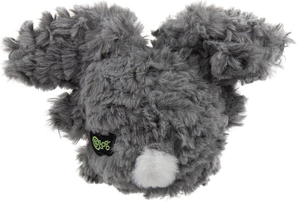 goDog PlayClean Rabbit Squeaky Plush Dog Toy with Odor-Eliminating Essential Oils, Chew Guard Technology - Gray, Large