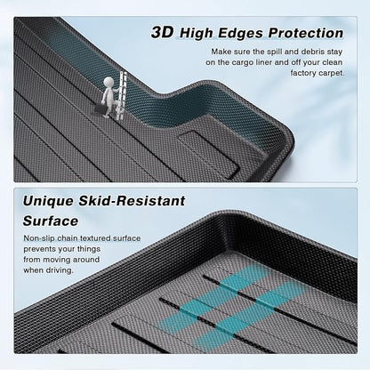 Mixsuper Cargo Liner for 2015-2025 Ford Mustang Coupe (Fits Models Without Subwoofer in Cargo Area) All Weather Trunk Liner Rear Cargo Mat for Mustang Accessories (Not Fit Mach-E)