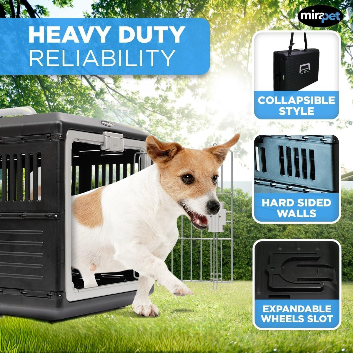 Collapsible Travel Carrier. Airline-friendly and easy to fold flat at home.