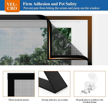 Customizable Pet Proof Window Screen Replacement Grey, Best Vinyl Coated Polyester Dog Cat Resistant Heavy Duty, Mesh Net Netting Curtain Wire Good Repair for Patio/Porch/Sliding/DIY/Big Pets Owners