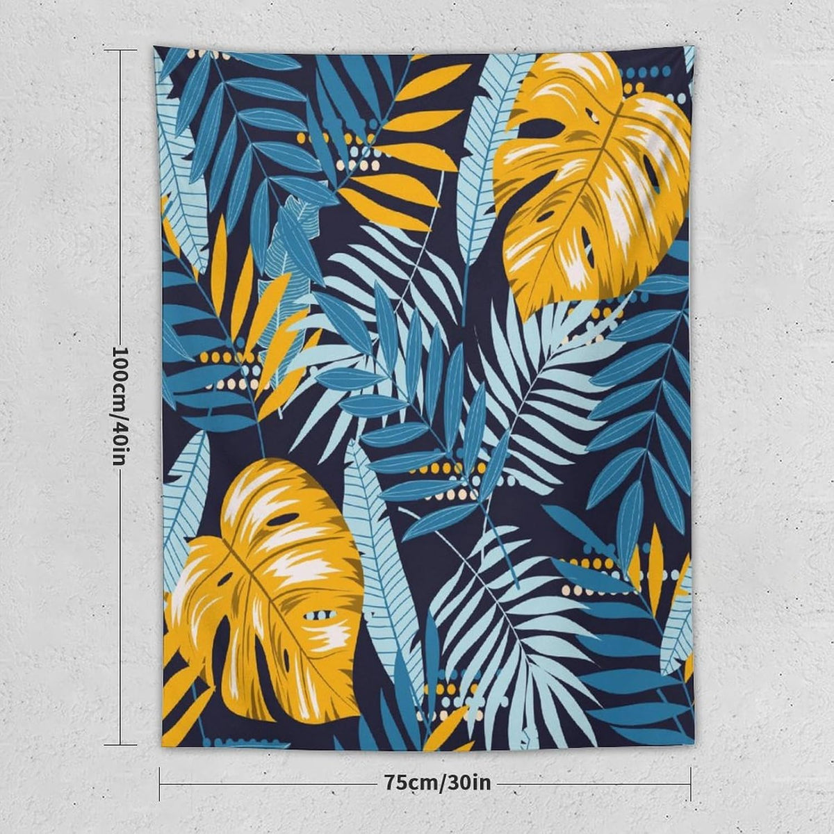 ICMOLYYENLO Palm Leaf Tapestry Wall Hanging, Tropical Leaves Plant Jungle Green Hawaiian Art Home Decor for Guest Bedroom Living Room Dormitory 30" x40