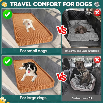 Loiion Dog Car Bed, Non-Slip Backseat Extender Pet Mat 56"x28.7"x2" | Removable, Washable Dog Bed With Waterproof Liner Protects Car Seats, Anti-Slip Travel Bed For Dogs