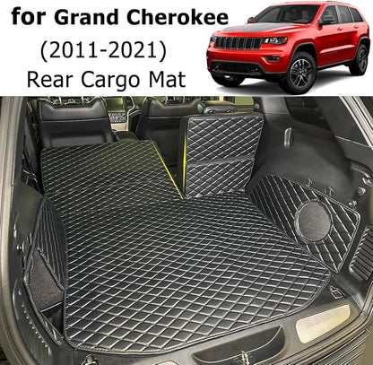 for 2011-2021 Jeep Grand Cherokee Trunk Mat and Rear Backrest Mat Cargo Liners All Weather Anti-Slip
