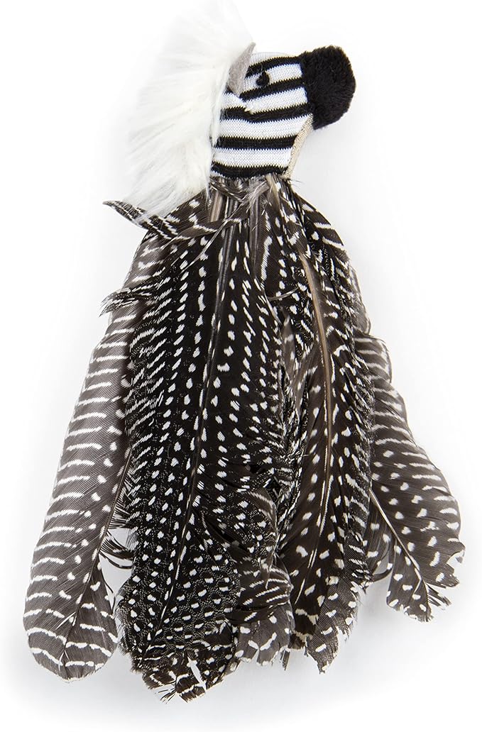 Petlinks HappyNip Zippy Zebra Feather Cat Toy, Contains Silvervine & Catnip - Black/White, One Size