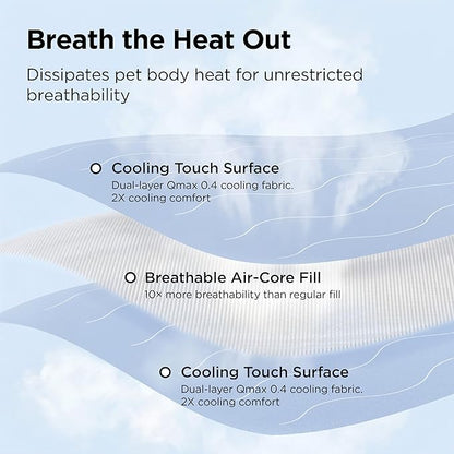 Bedsure Cooling Blanket for Bed with Breathable Air-Core Fill Q-MAX>0.4 - Lightweight Pet Cat Throw Cold Blanket Washable for Summer，Soft Dog Cooling Mat for Couch, Arctic Blue, 60x80