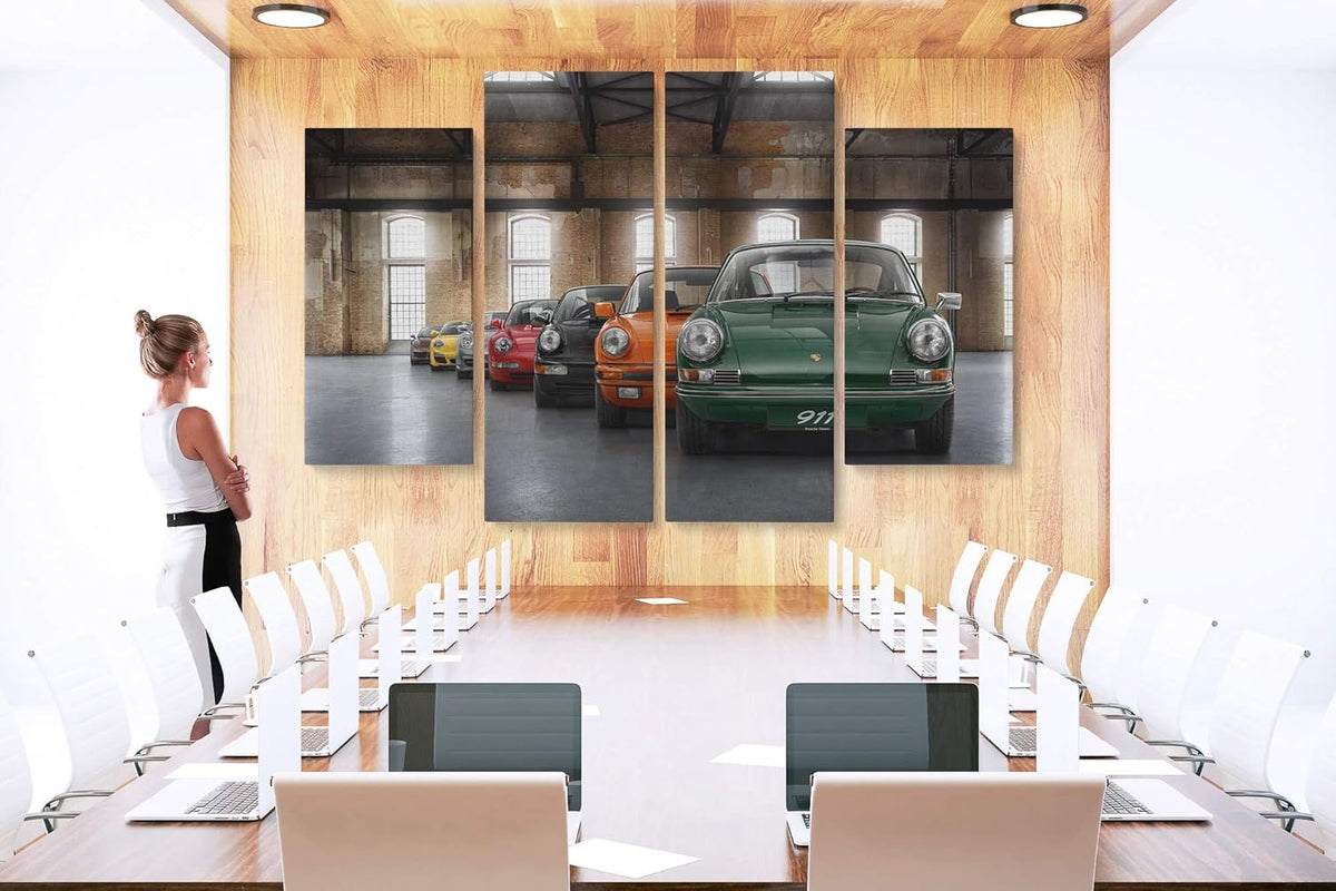 Porsche Car 911 Color Revolution Canvas Art Print Picture Wall Home Decor - Various Sizes (4 Pieces Medium)