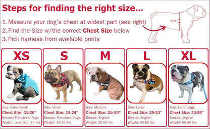 Adjustable Dog Harness– No Pull, No Choke – for English Bulldogs, French Bulldogs, Pugs & Broad-Chested Breeds – Easy, Safe Walks (Mug, Medium)