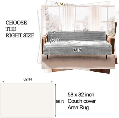 Waterproof Couch Cover for Dogs Non-Slip, Fuzzy Soft Pet Couch Covers for Sofa, Pet Friendly Area Rug Dog Bed Covers Washable Sofa Cover Mat (Seagull Gray, 58" x 82" 1 Pack)