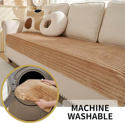 HAOMAIJIA Waterproof Couch Cover for Dogs Washable,Faux Fur Pet Couch Covers for Sofa,Soft Dog Bed Cover Non-Slip Couch Covers for 3 Cushion Couch Sofa Pet Friendly (Khaki, 35" x 82")