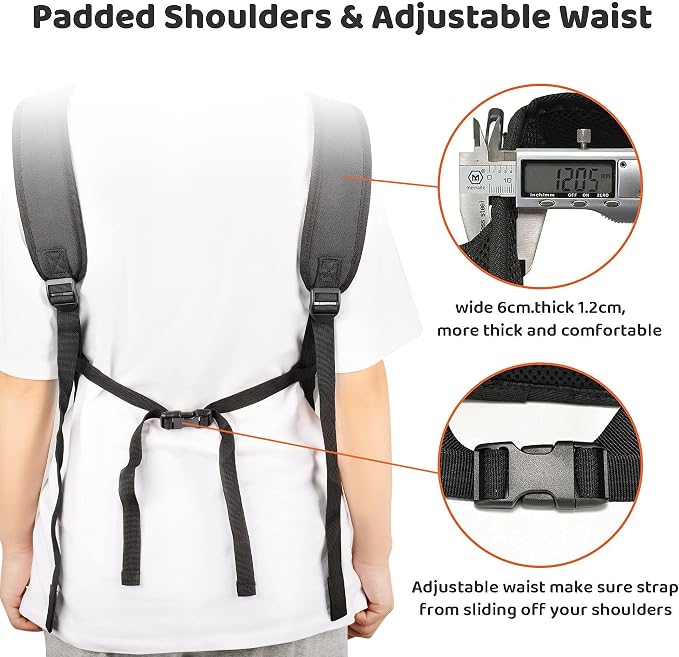 Wakytu Pet Front Dog Carrier Backpacks, Adjustable Dog Backpack Carrier, Comfortable Shoulder Straps, Soft Sponge Cushion, Designed to Fit Pets, S Size, 2-7LB