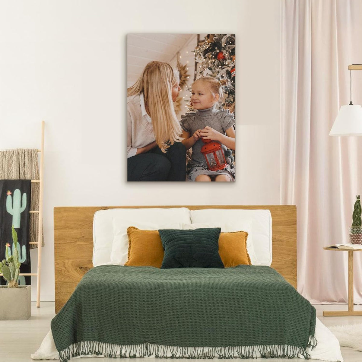 Custom Canvas Prints with Your Photos- Personalized Print Canvas Pictures, Custom Wall Art Gift for Living Room, Bedroom, Wedding Family Baby Pets Framed 24 x 16 inche