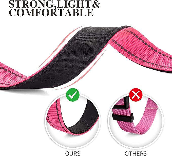 2 Pack Reflective Dog Collar for Large Dogs Girl Boys,Female Male,Nylon Dog Collars for Puppy Small Medium Dogs with Quick Release Safety Buckle, Durable Padded Soft Neoprene Collar,Red,Holly Green,L