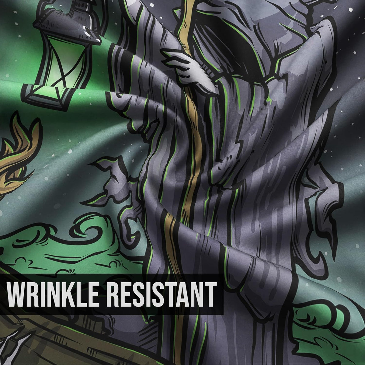 The Hermit Tarot Card Tapestry - Grim Reaper - Gothic Halloween Home Decor Wall Hanging (80" x 68")