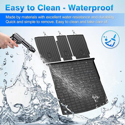 Cartist Cargo Mat Fit for Volkswagen VW Tiguan 5 Passenger 2018-2024 Trunk Mat with Backrest Mat Accessories TPE All Weather Anti-Slip