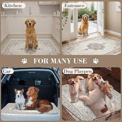 Washable Pee Pads for Dogs, 2 Pack Reusable Puppy Training Pads. 36''x48'' Super Absorbent Dog Rugs, Non-Slip and Leakproof Pee Mat for Dogs, Whelping Pads for Crates and Floors