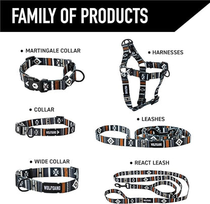 Wolfgang Heavy Duty, Adjustable Dog Collar with Quick Release Nylon Buckle for Walking & Training, NewMoon Print, Large