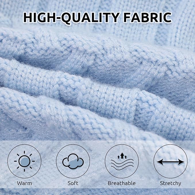 ASENKU Cat Sweater Soft Warm Puppy Clothes Knitwear for Kittens & Small Dogs, Thick Knitted Sweater for Sphynx Hairless Cats Teacup Chihuahua and Extra Small Dogs (Blue, L)