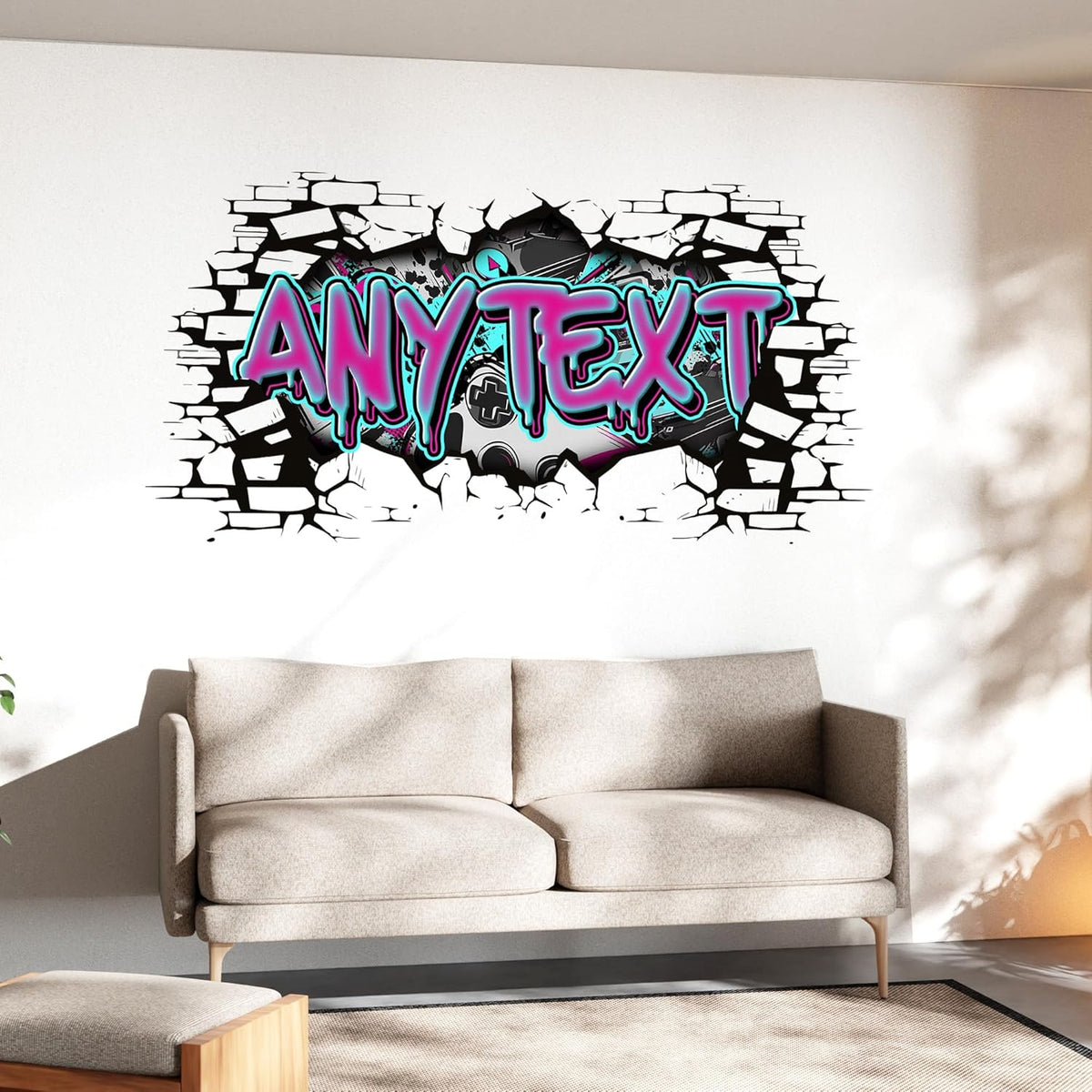 Personalized Gamer Name Decal Graffiti Wall Art Custom Personalized Boys Room Stickers Decals and Stickers for Nursery, Room Decor, Peel & Stick Name Decals for Walls