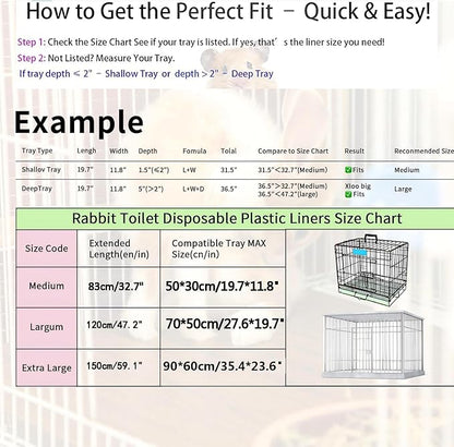 100 Pcs Disposable Cage Liners 19.7'' X 11.8'' - Clear, Plastic Toilet Film for Bunny, Hamster, Totoro, Hedgehog, Guinea Pig & Small Animal Habitats