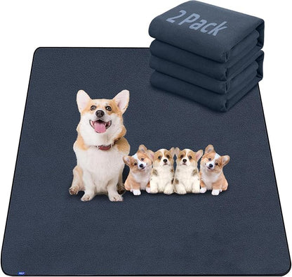 Sunsleek Reusable Puppy Pads 24"x 36" 2 Pack Washable Non-Slip Dog Pee Pads | Super Absorbent, Dog Pee Pads for Crate, Playpen, Floor, Waterproof Pet Training Mats for Whelping Pads & Incontinence
