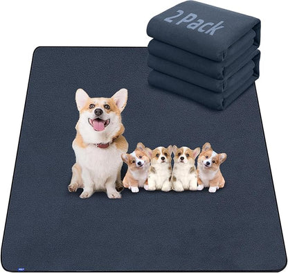Sunsleek Washable Pee Pads for Dogs 36"x48", 2 Pack Non-Slip Puppy Pads | Non-Slip, Super Absorbent, Reusable Waterproof Pet Training Mats for Playpen, Crate, Floor, for Whelping Pads & Incontinence