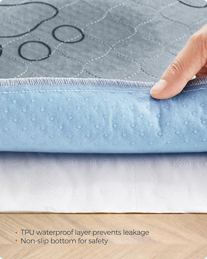 Feandrea Washable Dog Pee Pads, 2 Pack, Reusable, 48 x 36 Inches, XL, Waterproof Pet Training, Leakproof, Non-Slip, Super Absorbent, Gray UPTD036G01